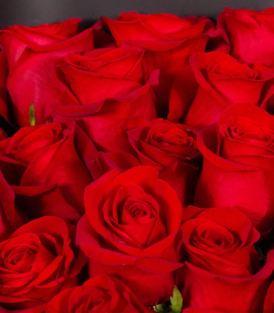 Flora Ria Red Roz Bouquet of 21 Red Roses • La Vie en Rose Flower Shop Dubai • As good as ...